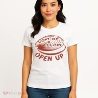Don’t Be A Clam Open Up Women's T-Shirt thumb 4