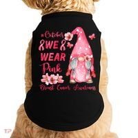 October We Wear Pink Gnome Breast Cancer Awareness Doggie Tank thumb 0