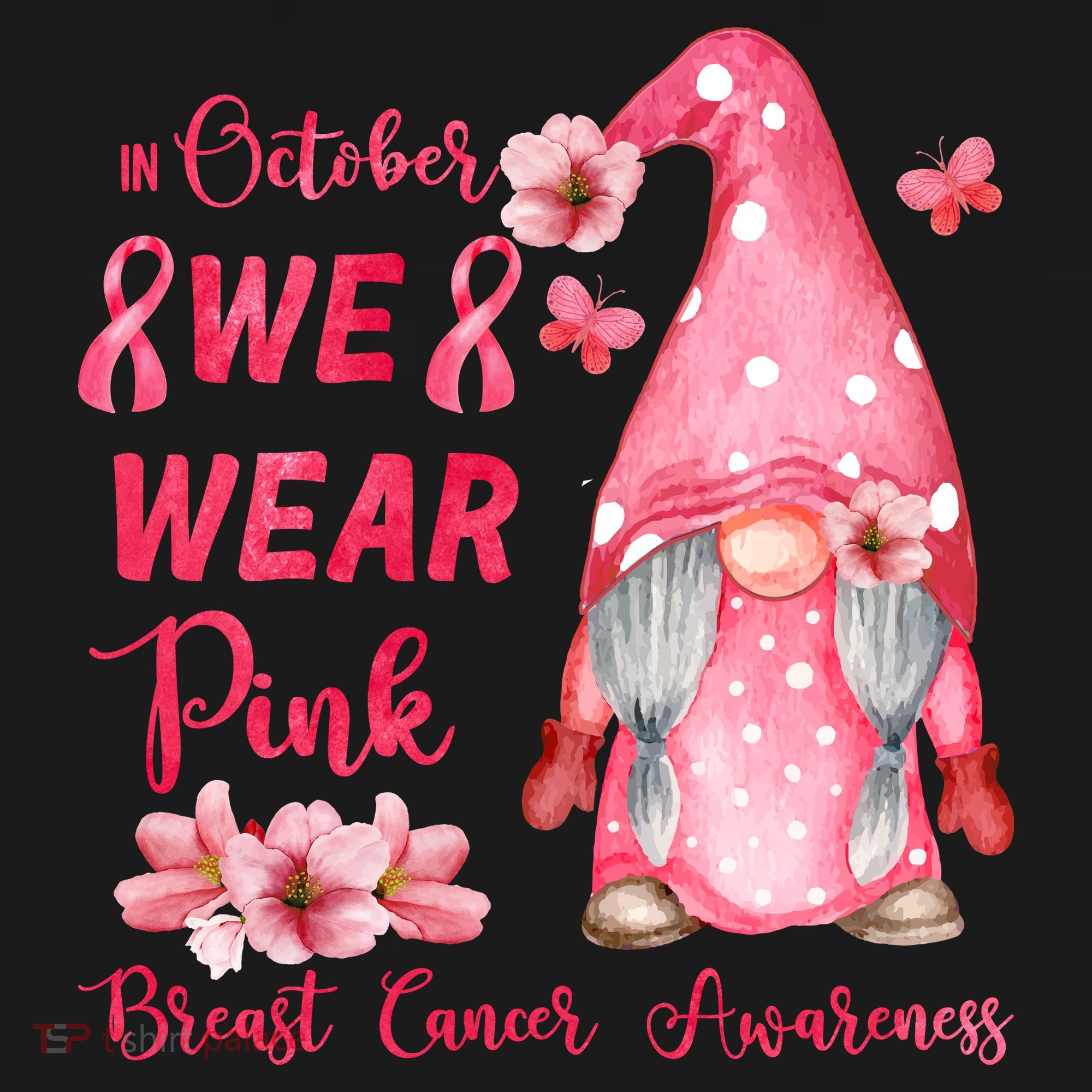 October We Wear Pink Gnome Breast Cancer Awareness Mousepad