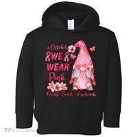 October We Wear Pink Gnome Breast Cancer Awareness Toddler Hoodie thumb 0