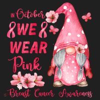October We Wear Pink Gnome Breast Cancer Awareness Golf Towel thumb 3