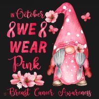 October We Wear Pink Gnome Breast Cancer Awareness Toddler T-Shirt thumb 4