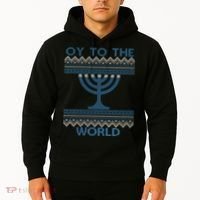 Oy To The  World Hanuka Ugly Sweater  Hoodie thumb 2