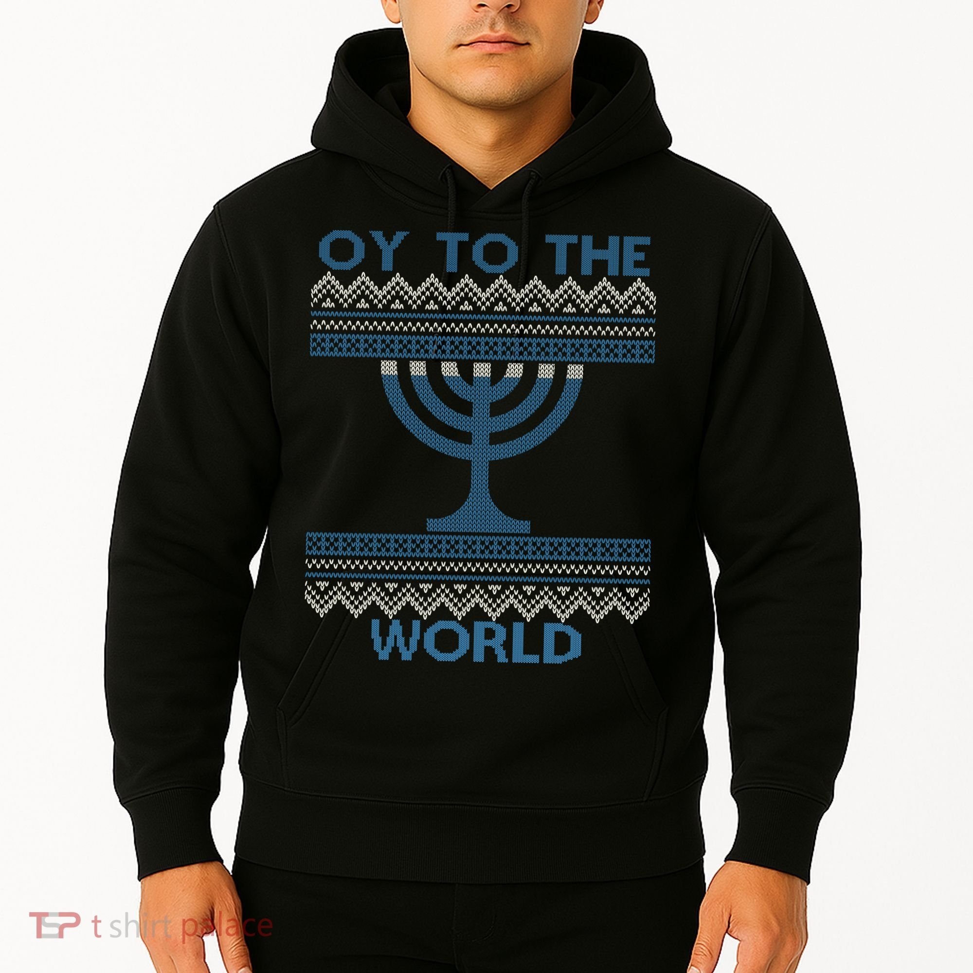 Oy To The  World Hanuka Ugly Sweater  Hoodie