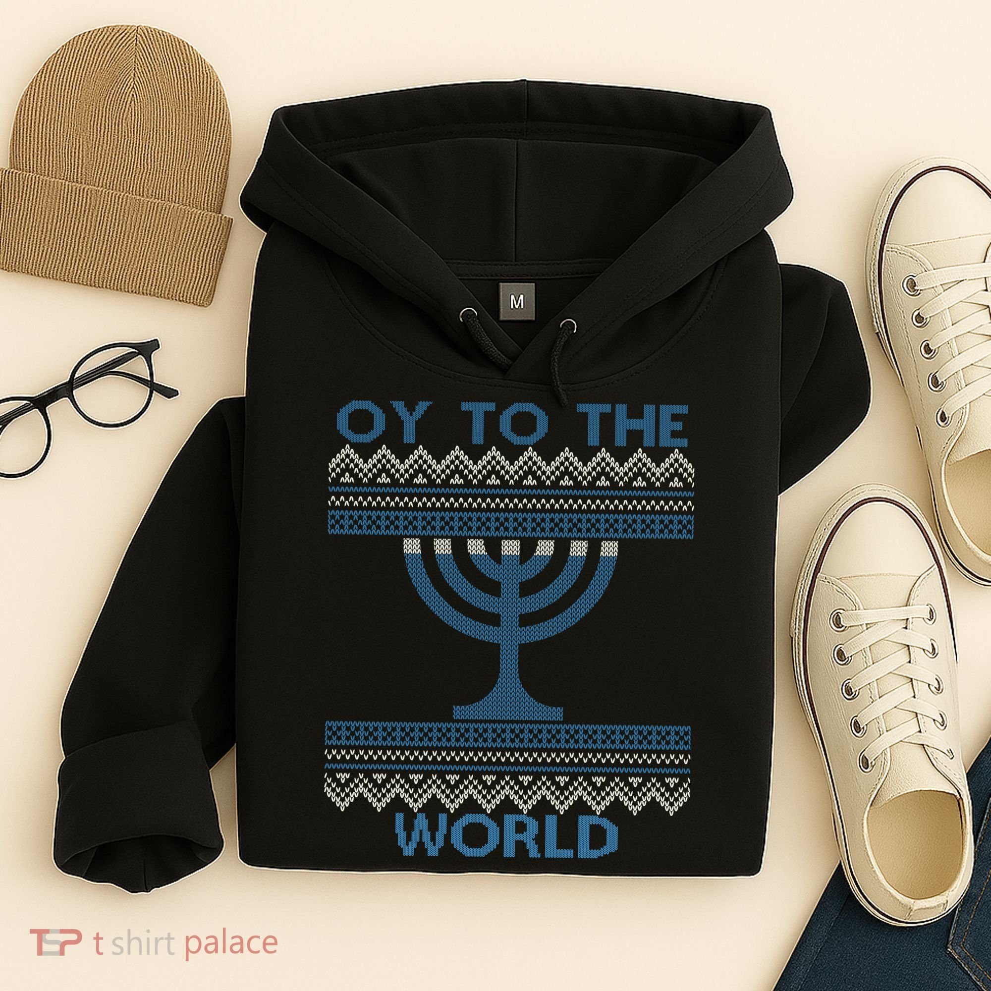 Oy To The  World Hanuka Ugly Sweater  Hoodie