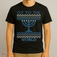 Oy To The  World Hanuka Ugly Sweater  T-Shirt thumb 3