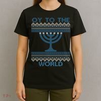 Oy To The  World Hanuka Ugly Sweater  T-Shirt thumb 4