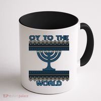 Oy To The  World Hanuka Ugly Sweater  Coffee Mug thumb 1