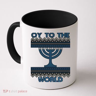 Oy To The  World Hanuka Ugly Sweater  Coffee Mug