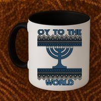 Oy To The  World Hanuka Ugly Sweater  Coffee Mug thumb 2