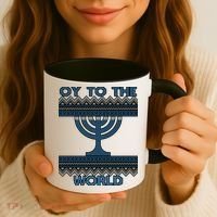 Oy To The  World Hanuka Ugly Sweater  Coffee Mug thumb 3