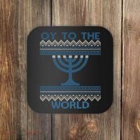 Oy To The  World Hanuka Ugly Sweater  Coaster thumb 0