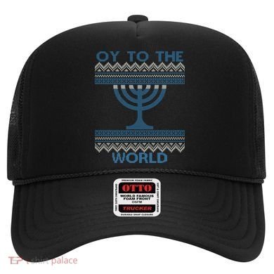 Oy To The  World Hanuka Ugly Sweater  Hat