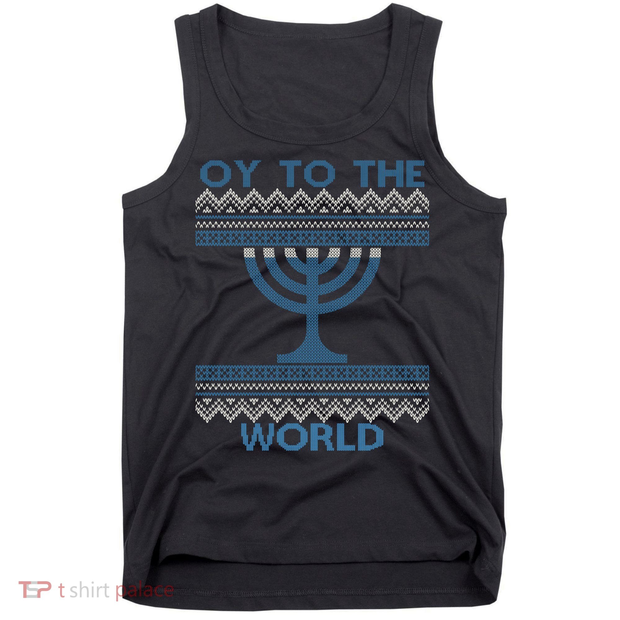 Oy To The  World Hanuka Ugly Sweater  Tank Top