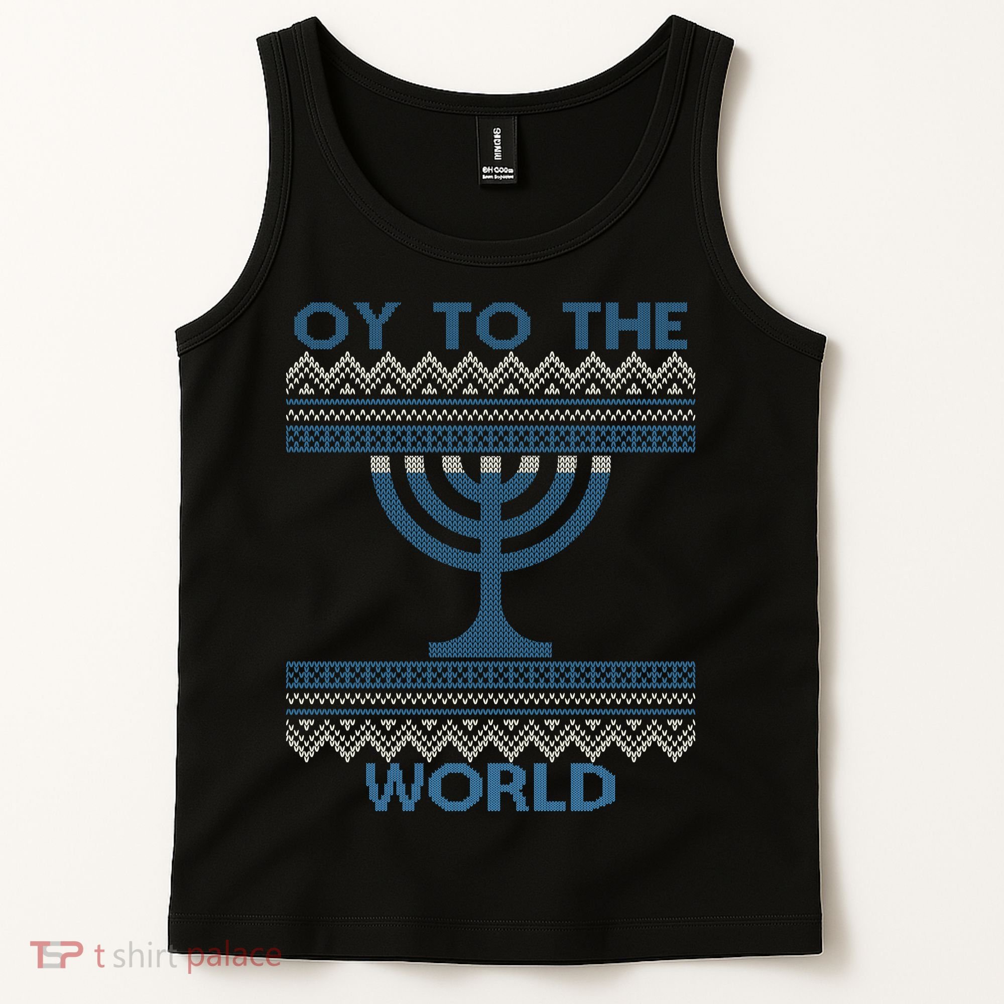 Oy To The  World Hanuka Ugly Sweater  Tank Top