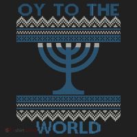 Oy To The  World Hanuka Ugly Sweater  Golf Towel thumb 3