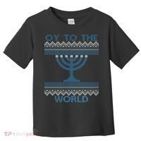 Oy To The  World Hanuka Ugly Sweater  Toddler T-Shirt thumb 0