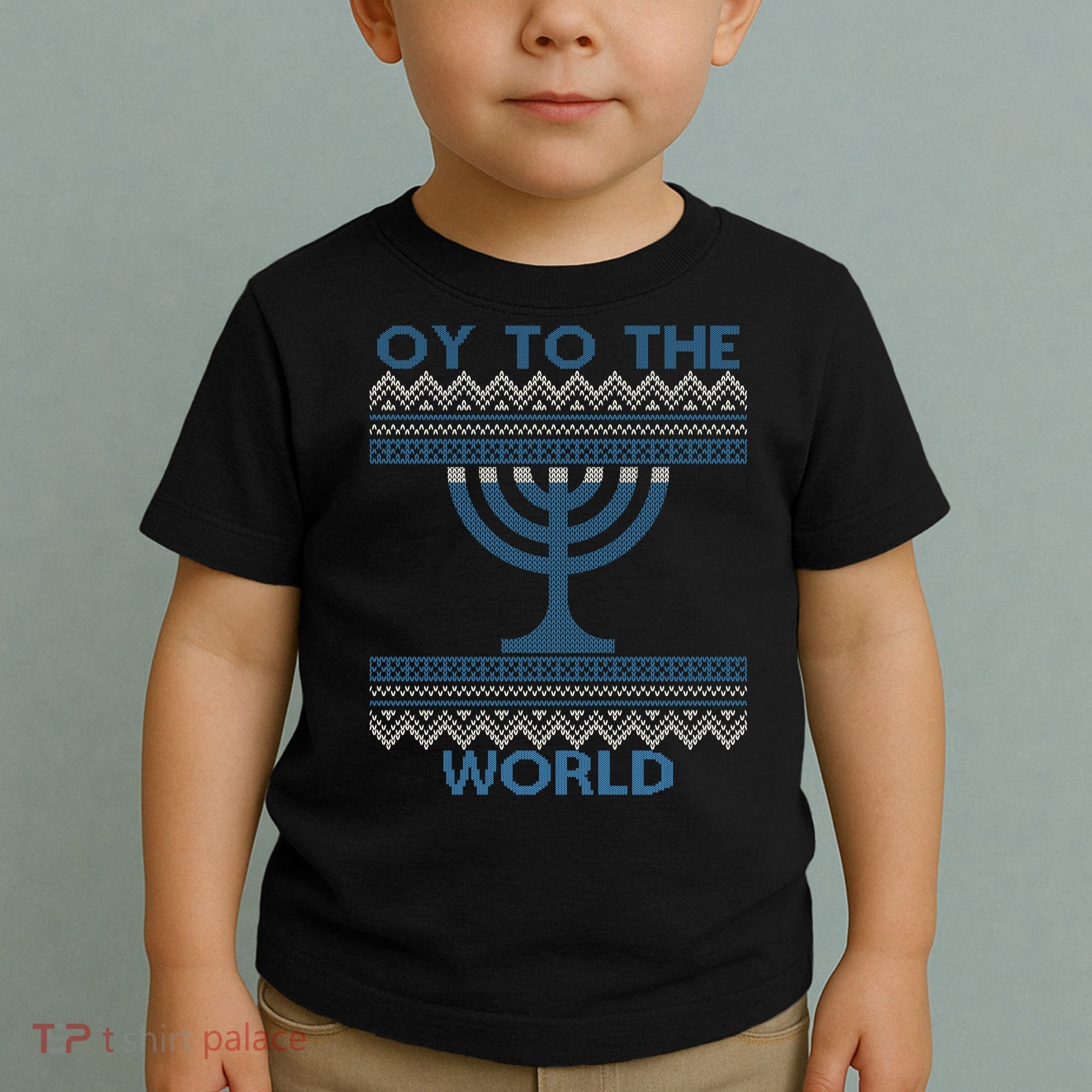 Oy To The  World Hanuka Ugly Sweater  Toddler T-Shirt