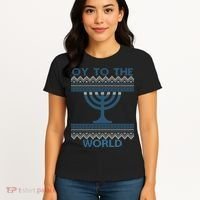 Oy To The  World Hanuka Ugly Sweater  Women's T-Shirt thumb 4