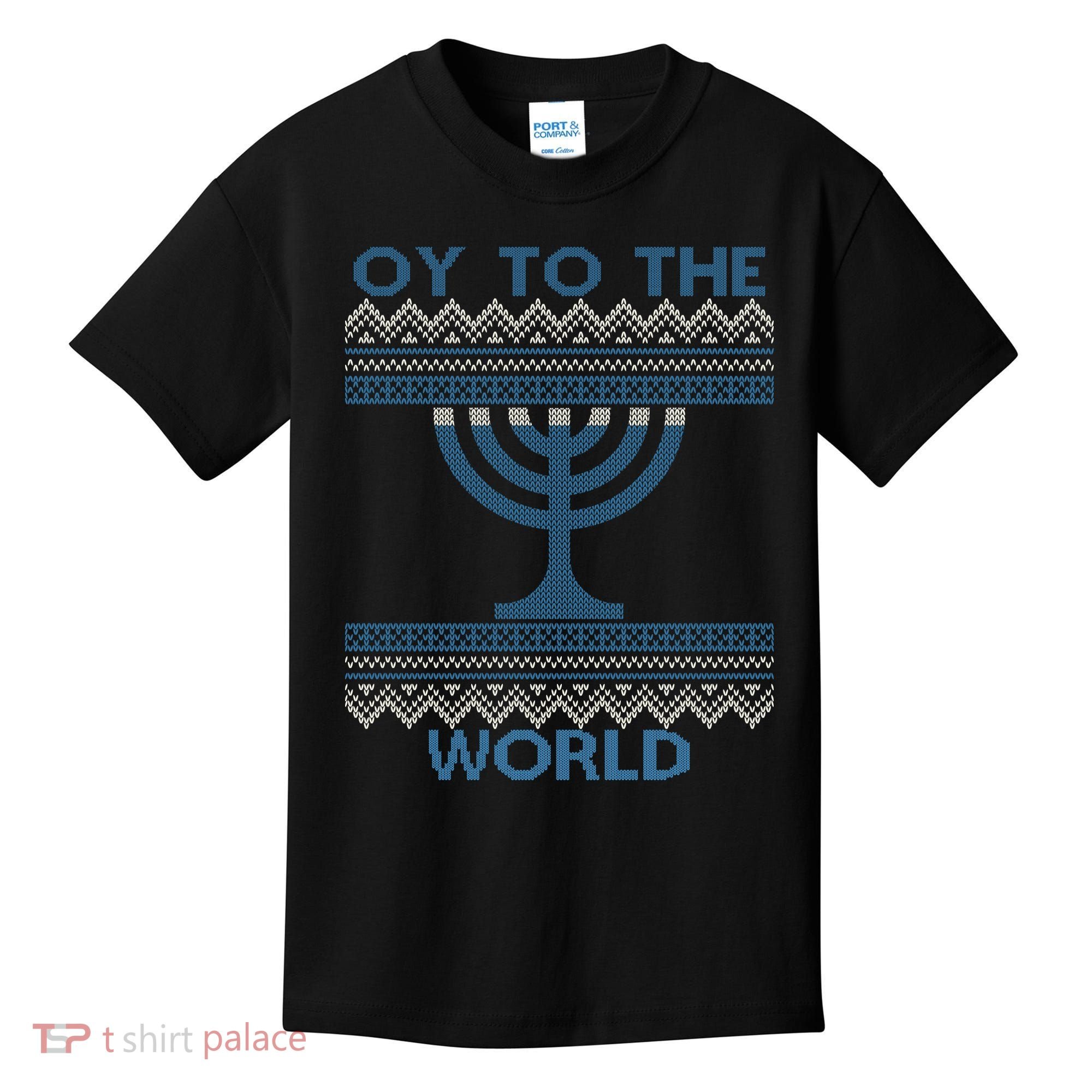 Oy To The  World Hanuka Ugly Sweater  Kids T-Shirt