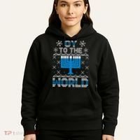 Oy To The World Ugly Hanukkah Sweater Hoodie thumb 5