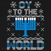 Oy To The World Ugly Hanukkah Sweater Sweatshirt thumb 3