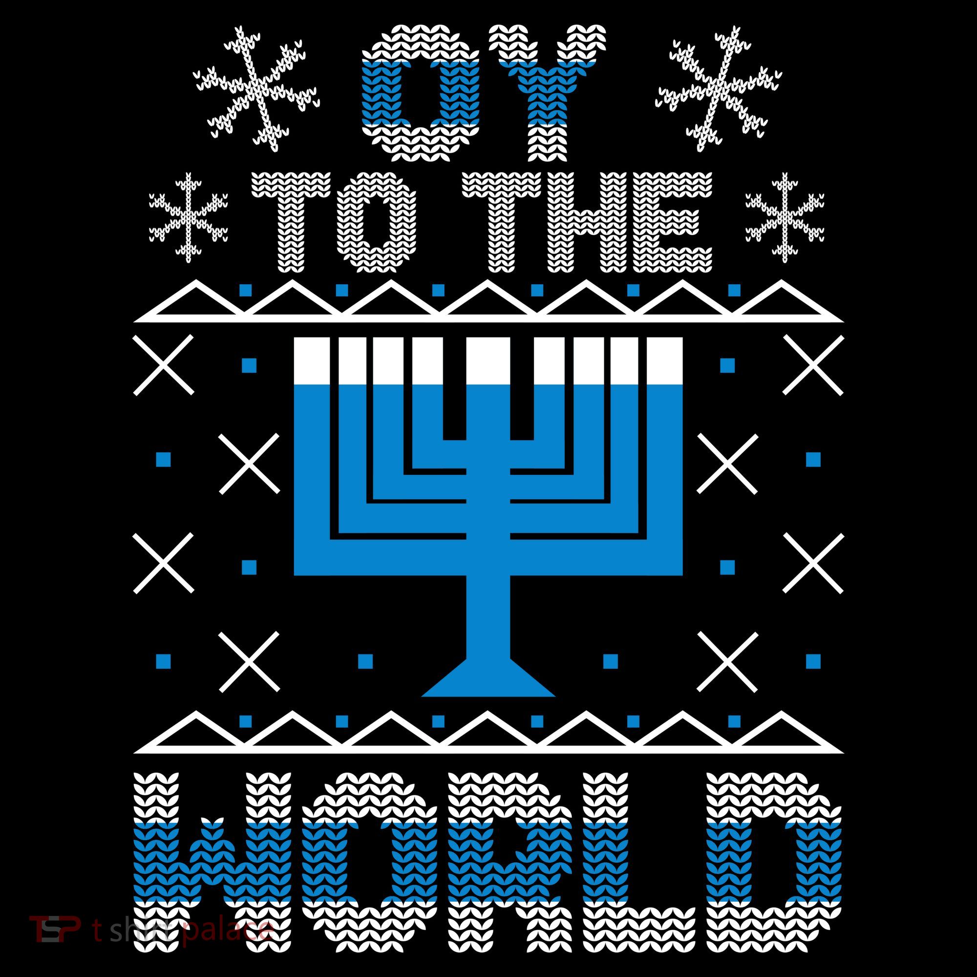 Oy To The World Ugly Hanukkah Sweater T-Shirt