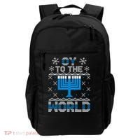 Oy To The World Ugly Hanukkah Sweater Backpack thumb 0