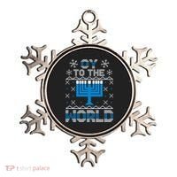 Oy To The World Ugly Hanukkah Sweater Ornament thumb 0