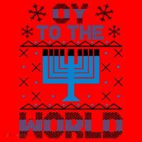 Oy To The World Ugly Hanukkah Sweater Santa Hat thumb 1