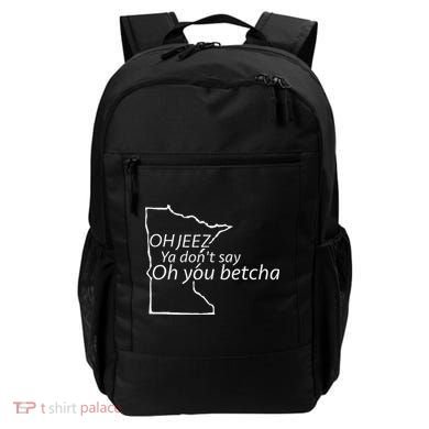 Oh You Betcha Mn Outline Design Backpack