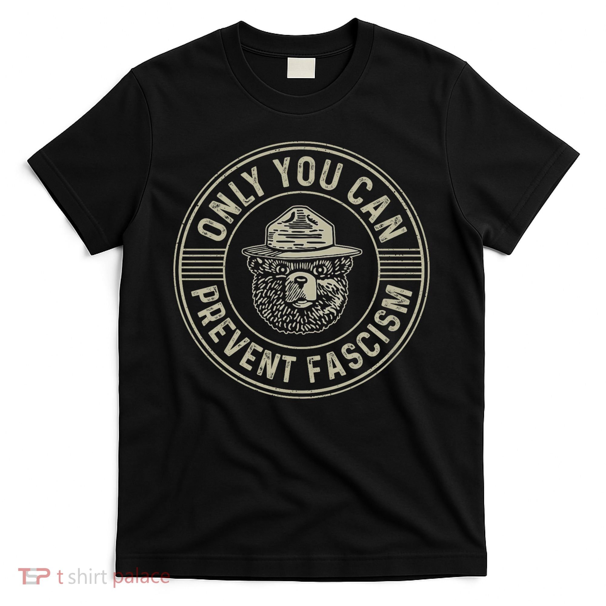 Only You Can Prevent Fascism Bear Activism Funny Political T-Shirt