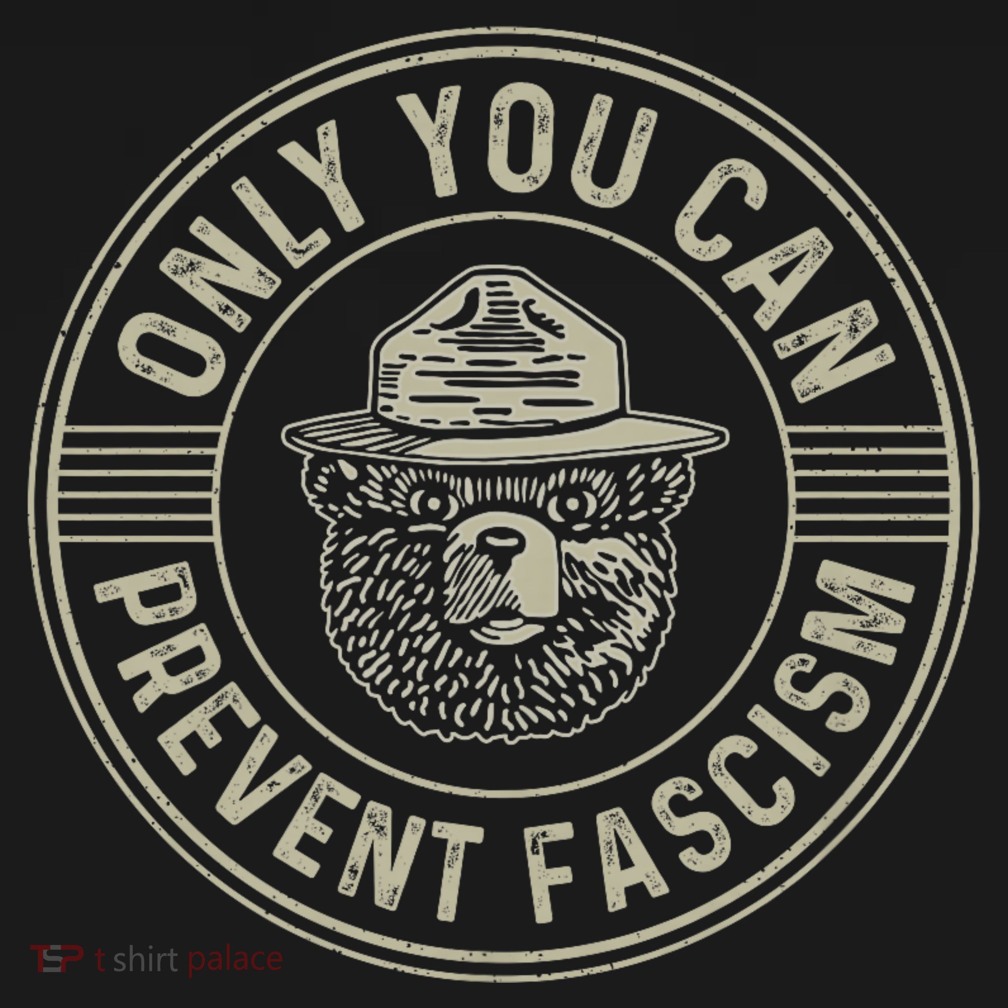 Only You Can Prevent Fascism Bear Activism Funny Political Women's Tank Top