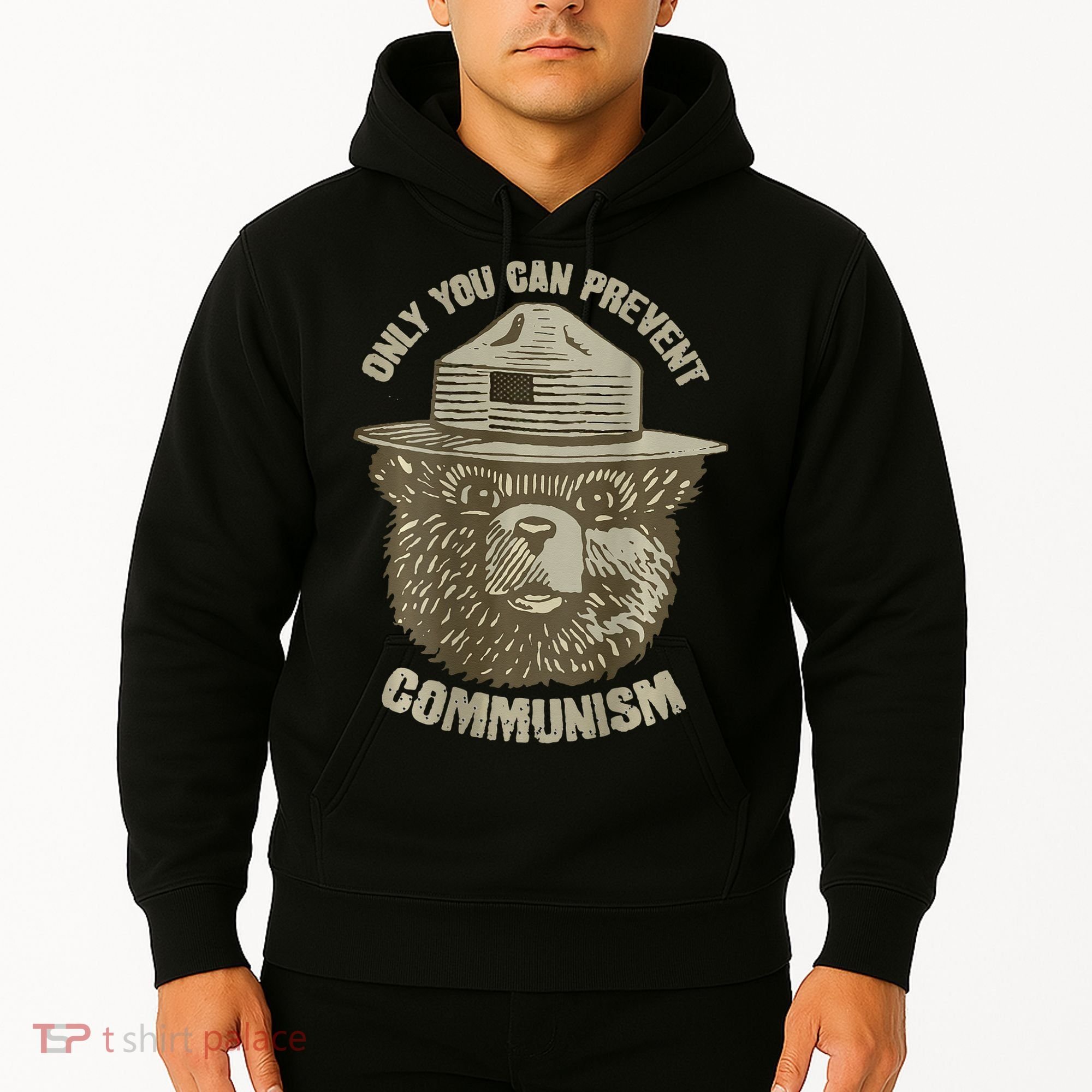 Only You Can Prevent Communism Camping Bear Hoodie