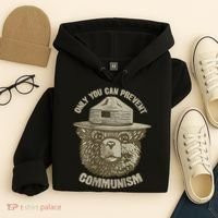 Only You Can Prevent Communism Camping Bear Hoodie thumb 4
