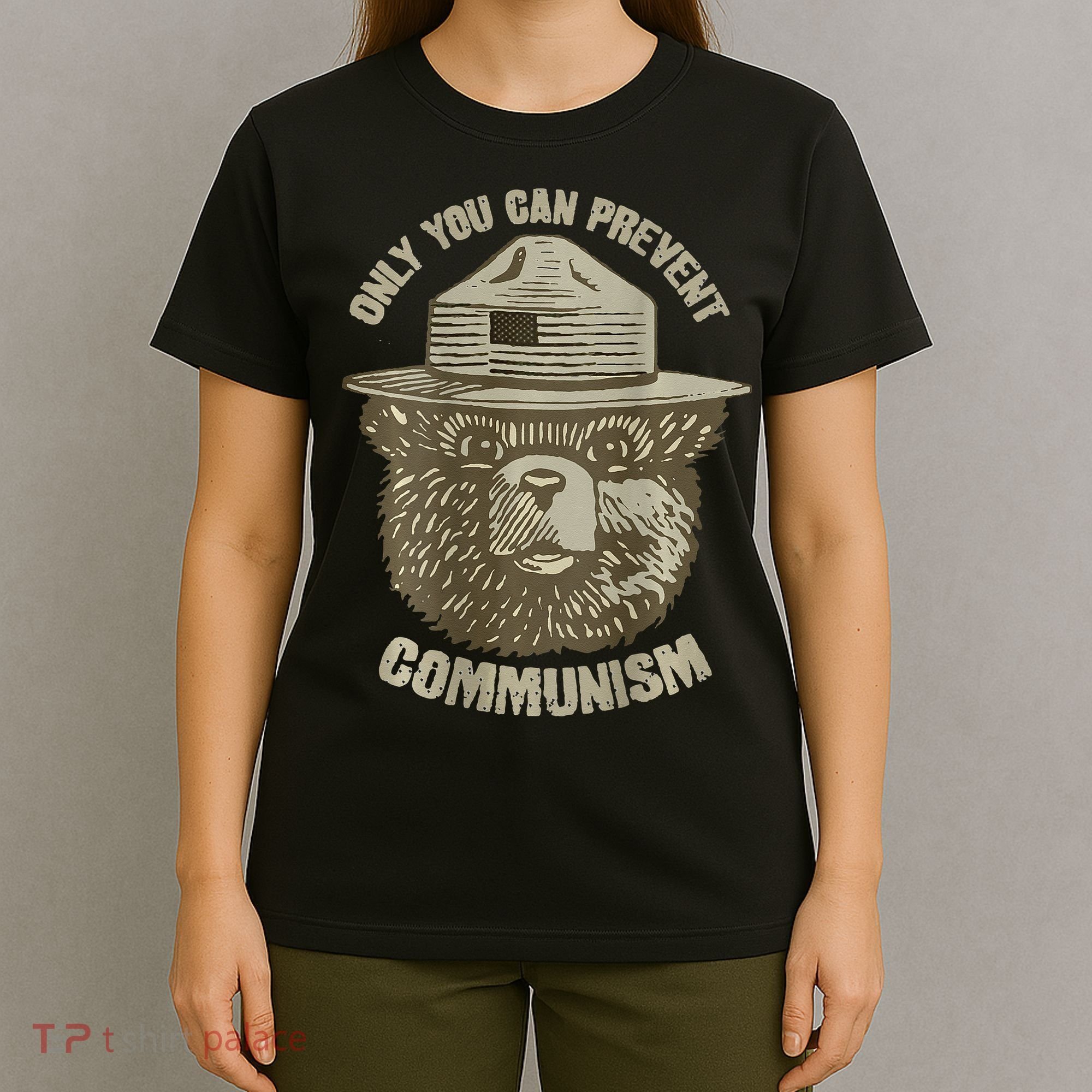 Only You Can Prevent Communism Camping Bear T-Shirt