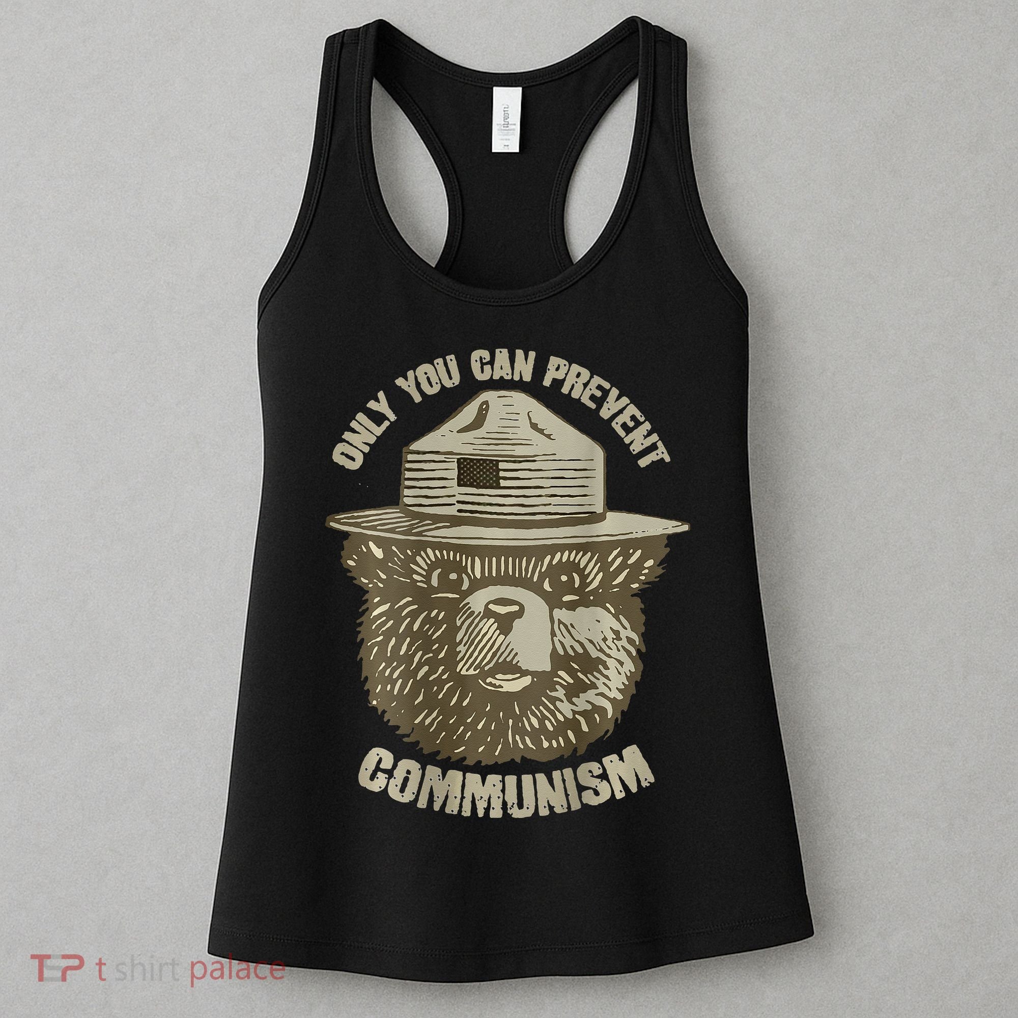 Only You Can Prevent Communism Camping Bear Women's Tank Top