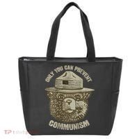 Only You Can Prevent Communism Camping Bear Tote Bag thumb 0