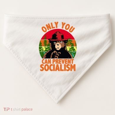 On You Can Prevent Socialism Bear USA-Made Doggie Bandana