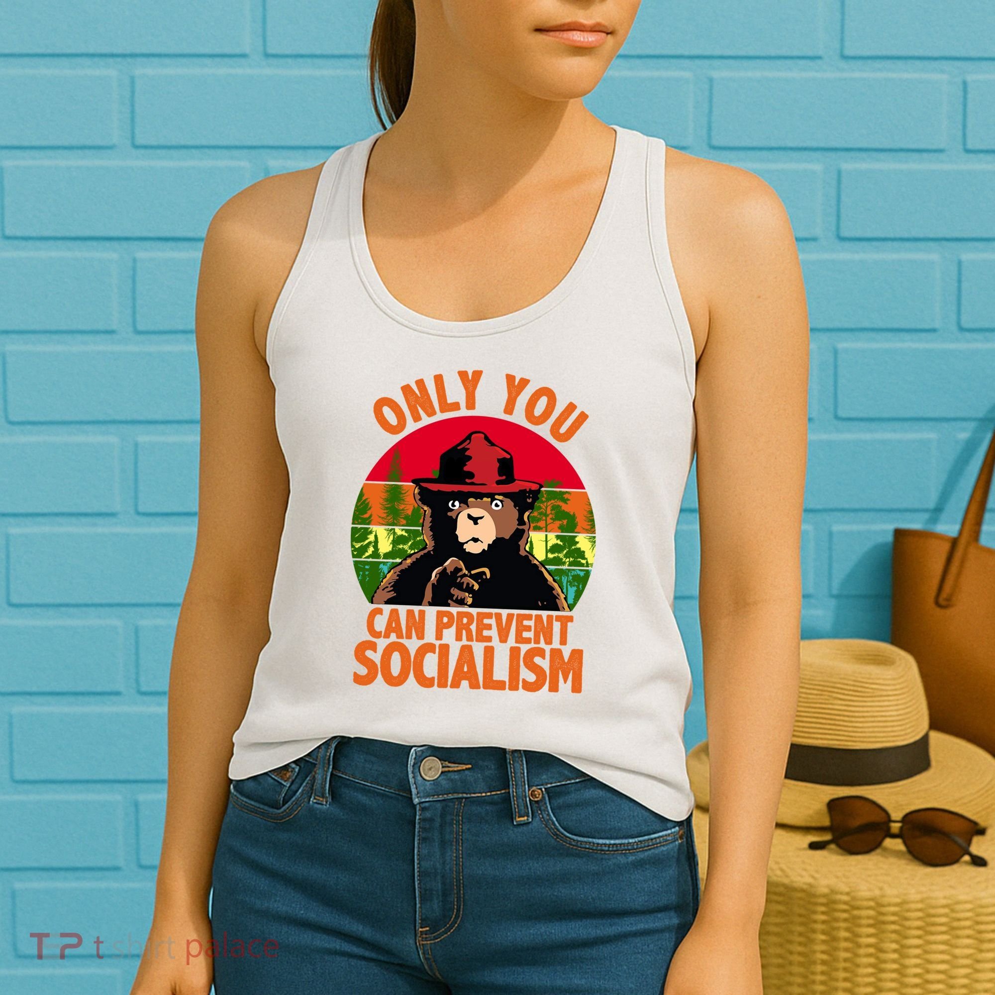 On You Can Prevent Socialism Bear Women's Tank Top