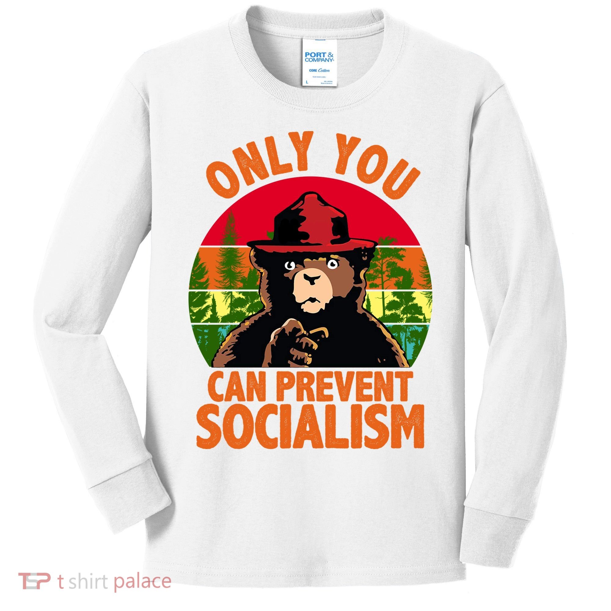 On You Can Prevent Socialism Bear Kids Long Sleeve Shirt