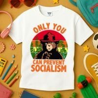 On You Can Prevent Socialism Bear Kids T-Shirt thumb 3