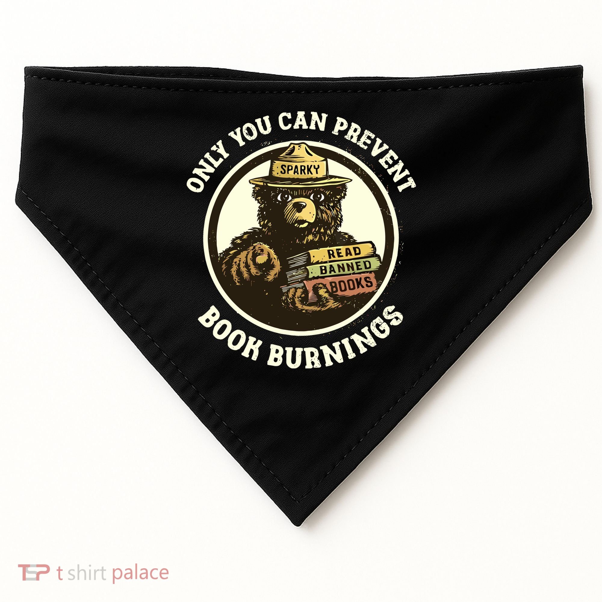 Only You Can Prevent Book Burnings Banned Books Awareness USA-Made Doggie Bandana