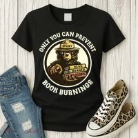 Only You Can Prevent Book Burnings Banned Books Awareness Women's T-Shirt thumb 3