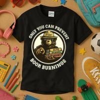 Only You Can Prevent Book Burnings Banned Books Awareness Kids T-Shirt thumb 3