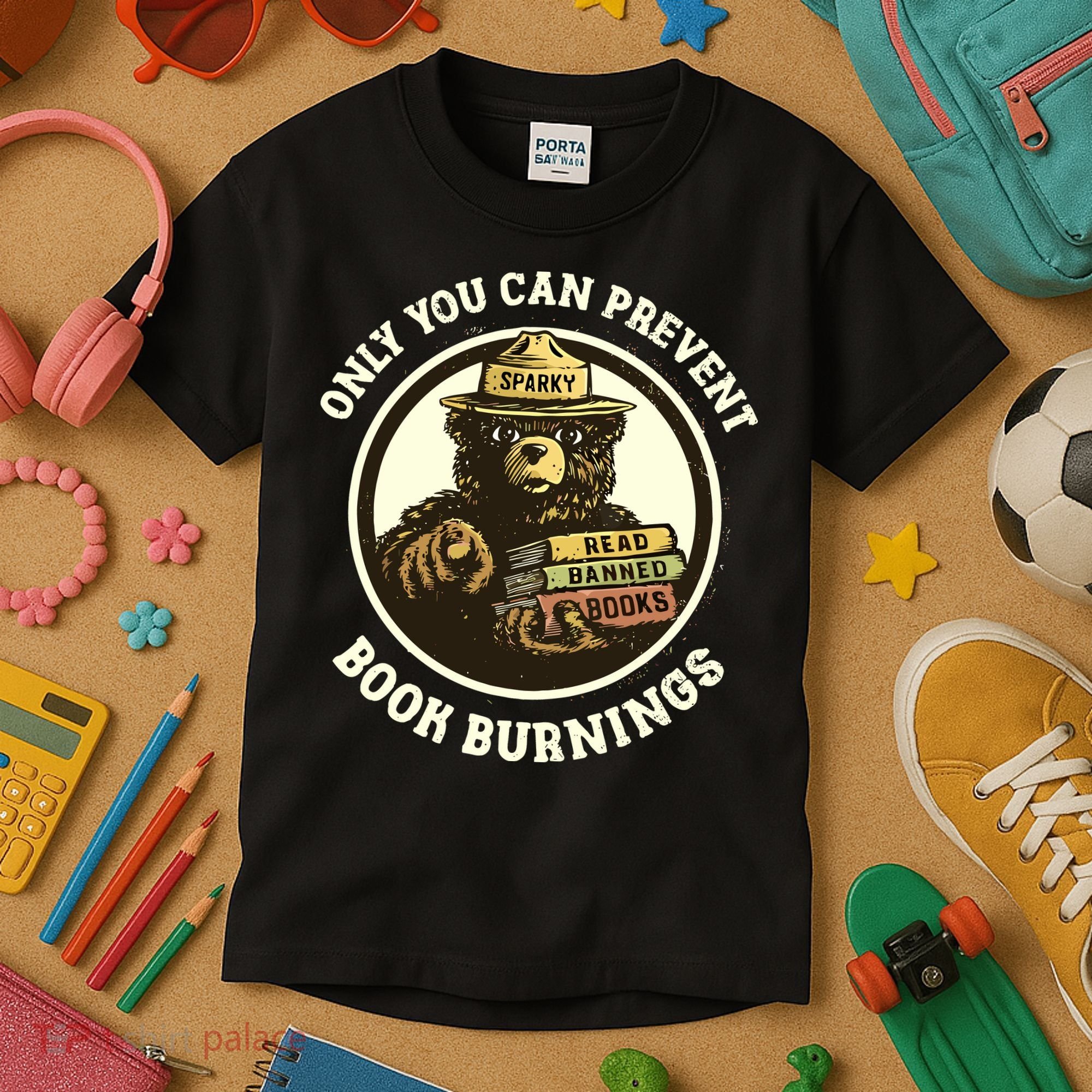 Only You Can Prevent Book Burnings Banned Books Awareness Kids T-Shirt