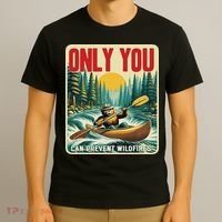 Only You Can Prevent Wildfires Smokey Bear Kayak Paddling T-Shirt thumb 3