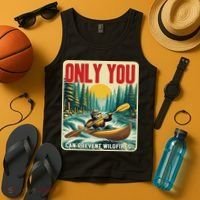 Only You Can Prevent Wildfires Smokey Bear Kayak Paddling Tank Top thumb 4