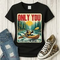 Only You Can Prevent Wildfires Smokey Bear Kayak Paddling Women's T-Shirt thumb 3