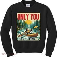 Only You Can Prevent Wildfires Smokey Bear Kayak Paddling Kids Sweatshirt thumb 0